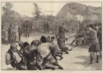 La Famille Royale dans les Highlands, la Tir à la Corde - Balmoral contre Abergeldie