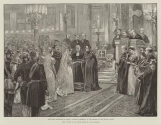 Le mariage royal à Berlin, cérémonie de mariage dans la chapelle du palais royal