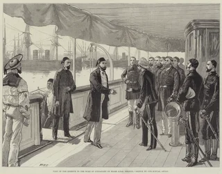 Visite du Khédive au duc de Connaught à bord du HMS Helicon