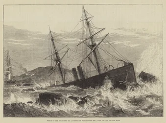 Naufrage du vapeur St Lawrence sur le récif Paternoster, à l
