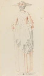 Dame tenant son manteau par derrière