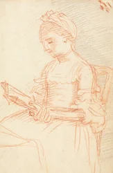 Dame assise avec un livre