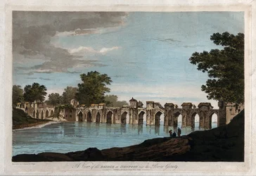 Vue du pont de Jionpoor sur la rivière Goomty