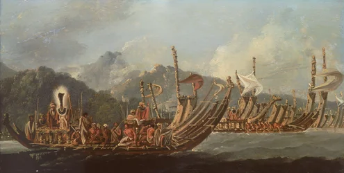 Revue des galères de guerre à Tahiti