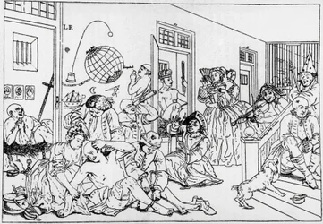 Bedlam, institution mentale, gravure de la série Le progrès du libertin