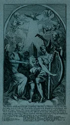 Burlesque sur le retable de Kent à St Clement Danes, c1725