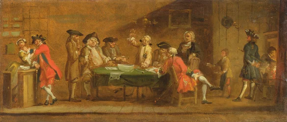Personnages dans une Taverne ou un Café, années 1720