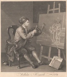 Hogarth peignant la muse comique
