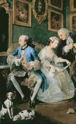 Mariage à la mode : I - Le contrat de mariage, vers 1743 (détail)