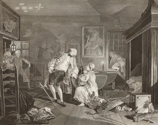 Marriage à la Mode. Feuille 5: Le Bagnio. 1745
