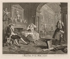 Mariage à la mode : Planche II, 1745