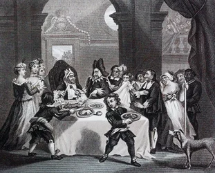 Sancho au festin, affamé par son médecin par William Hogarth