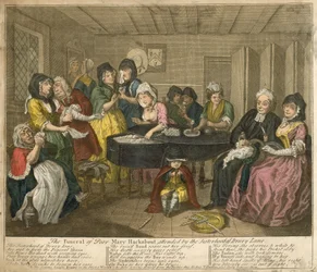 Les funérailles de la pauvre Mary Hackabout, assistées par la confrérie de Drury Lane