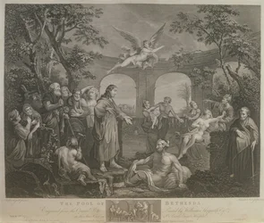 La piscine de Bethesda, gravée par J.M. Delatre et Simon Francis Ravenet, publiée par John Boydell, 1772