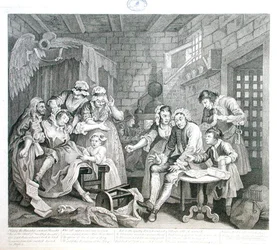 Le débauché en prison, planche VII, de 