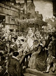 Marie Stuart entre à Édimbourg, 1561, illustration de 