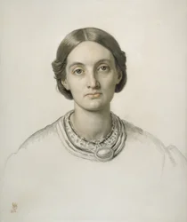Fanny Holman Hunt (craie rouge et noire)