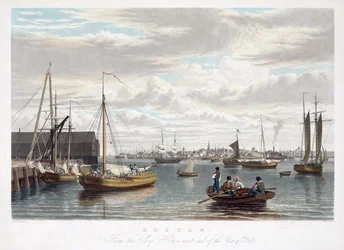 Boston, depuis le Ship House, extrémité ouest du chantier naval, vers 1833