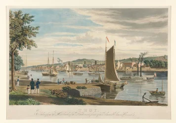 Troy. Prise depuis la rive ouest de l