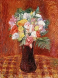 Bouquet dans un Vase Violet