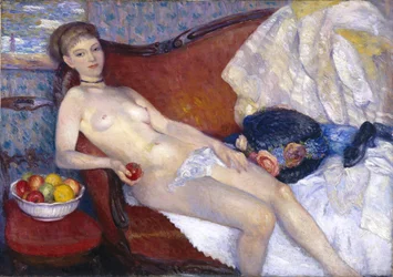 Fille avec une pomme