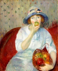 Fille avec Pomme Verte