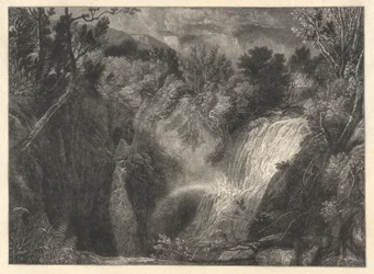 Paysage avec deux cascades