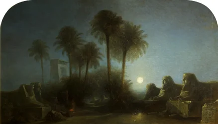 Avenue des Sphinx, Clair de lune, Thèbes