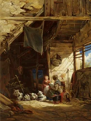 Intérieur avec chèvres - Bettws-y-Coed