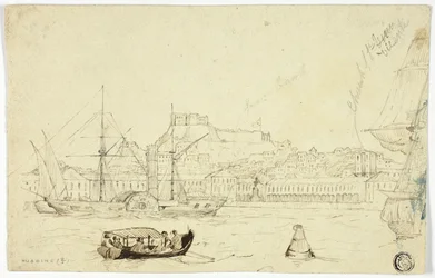 Port maritime avec forteresse