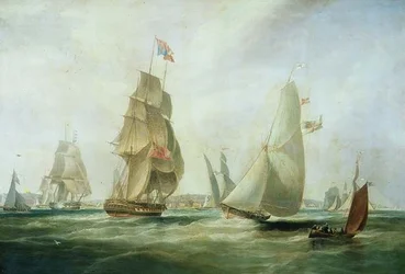 Courses de yachts au large du château, Cowes