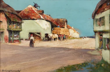 Chariot de foin, un village normand