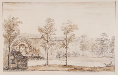Chiswick, dessin pour une cascade rustique et un pont contre la terrasse