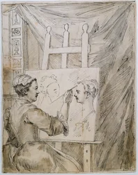 Lady Burlington à son chevalet dans sa salle de jardin
