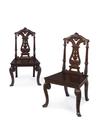Paire de chaises de hall George II, exécutées par James Moore le Jeune, vers 1727-31