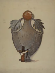 Applique en étain allemande de Pennsylvanie, vers 1937