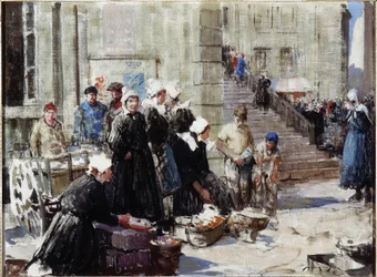 Marché au beurre, Concarneau, vers 1939