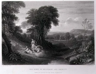La naissance de Belphoebe et Amorett, gravé par John Cousen