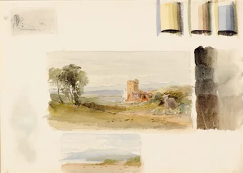 Leçons de peinture de paysage avec schéma de couleurs indiqué
