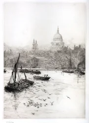 Navires et mouettes sous St Pauls