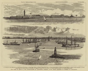 La crise en Égypte, les fortifications du port d