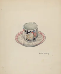Tasse et soucoupe, vers 1940