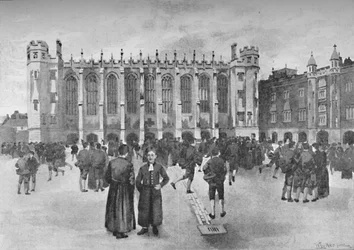 Hôpital du Christ, Newgate Street - Garçons dans la cour de récréation, 1891