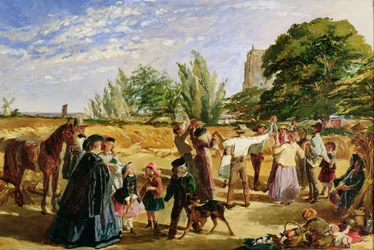 Scène de récolte dans le Norfolk : croquis pour 