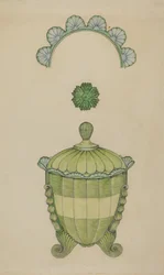 Sucrier en verre couvert, 1936