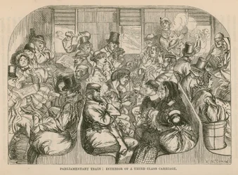 Train Parlementaire : Intérieur du Wagon de Troisième Classe, de 