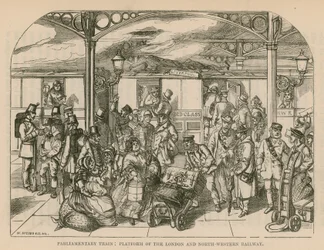 Train parlementaire : quai du London and North-Western Railway, Londres