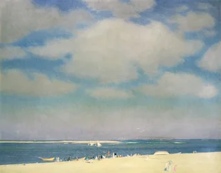 Paysage marin avec plage de sable (la plage de Chatham) vers 1915 (huile sur toile)