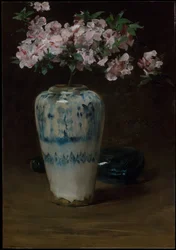 Azalée rose - vase chinois
