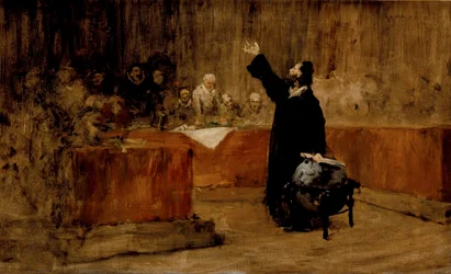 Esquisse pour un tableau - Colomb devant le Conseil de Salamanque (A)